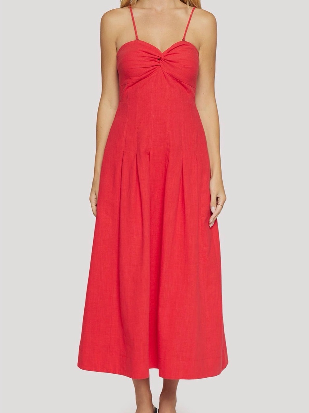 NWT Red Spaghetti Strap Midi Dress - Women